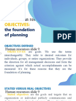 Objectives - The Foundation of Planning