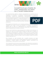 Uso de Microsoft Excel para Gestión de Información, Integración Con Datos Externos y Tareas Colaborativas