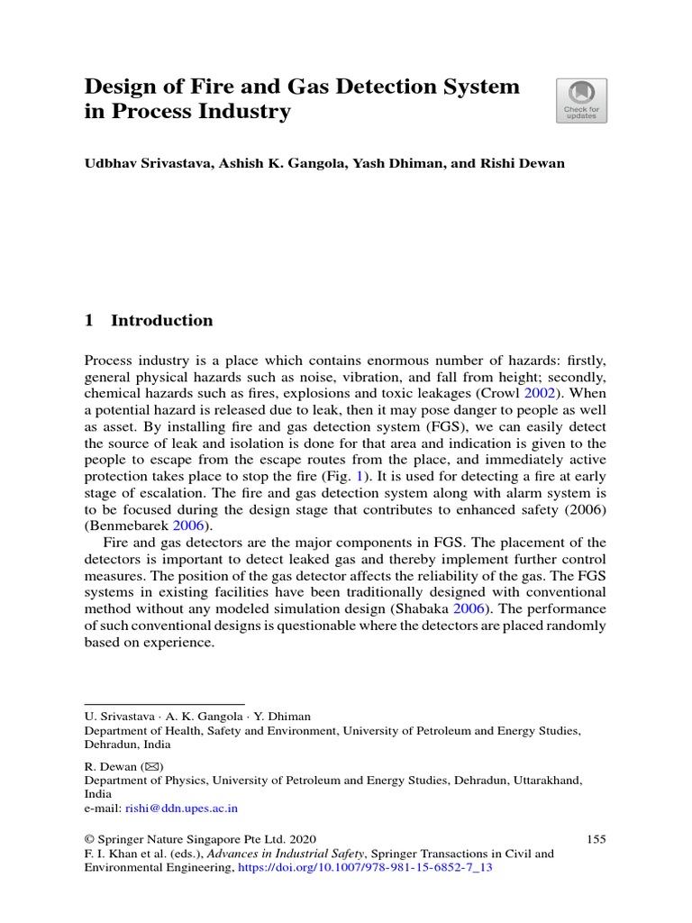 Design of Fire and Gas Detection System | PDF | Sensor | Physical Sciences