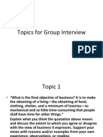 30 Topics For Group Interview