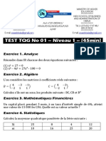 Test TQG - Niveau 1 - No 01