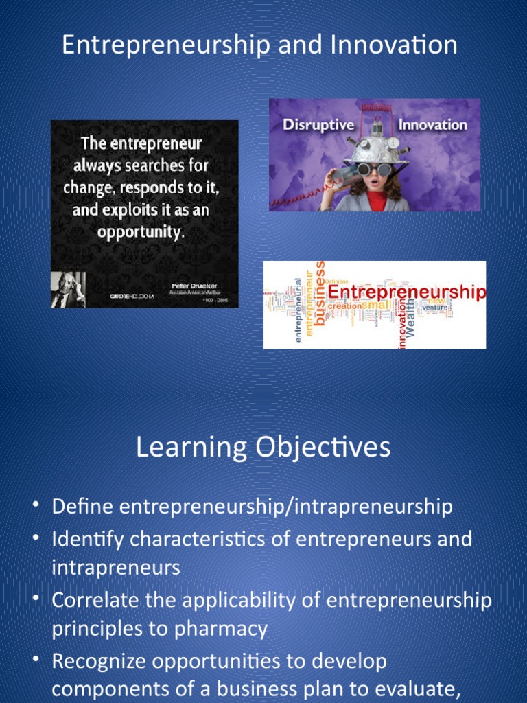 Entrepreneurship and Innovation in Pharmacy 2022 Canvas PDF