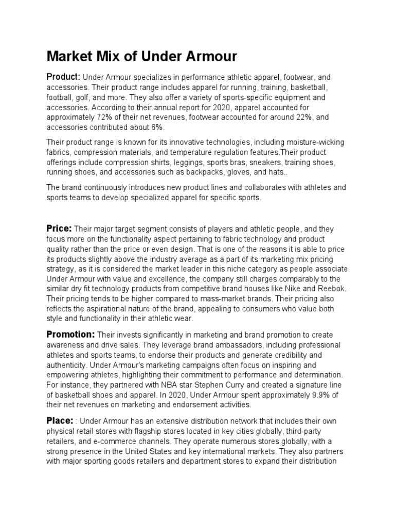 Decathlon Under Armour Pdf E Commerce Brand