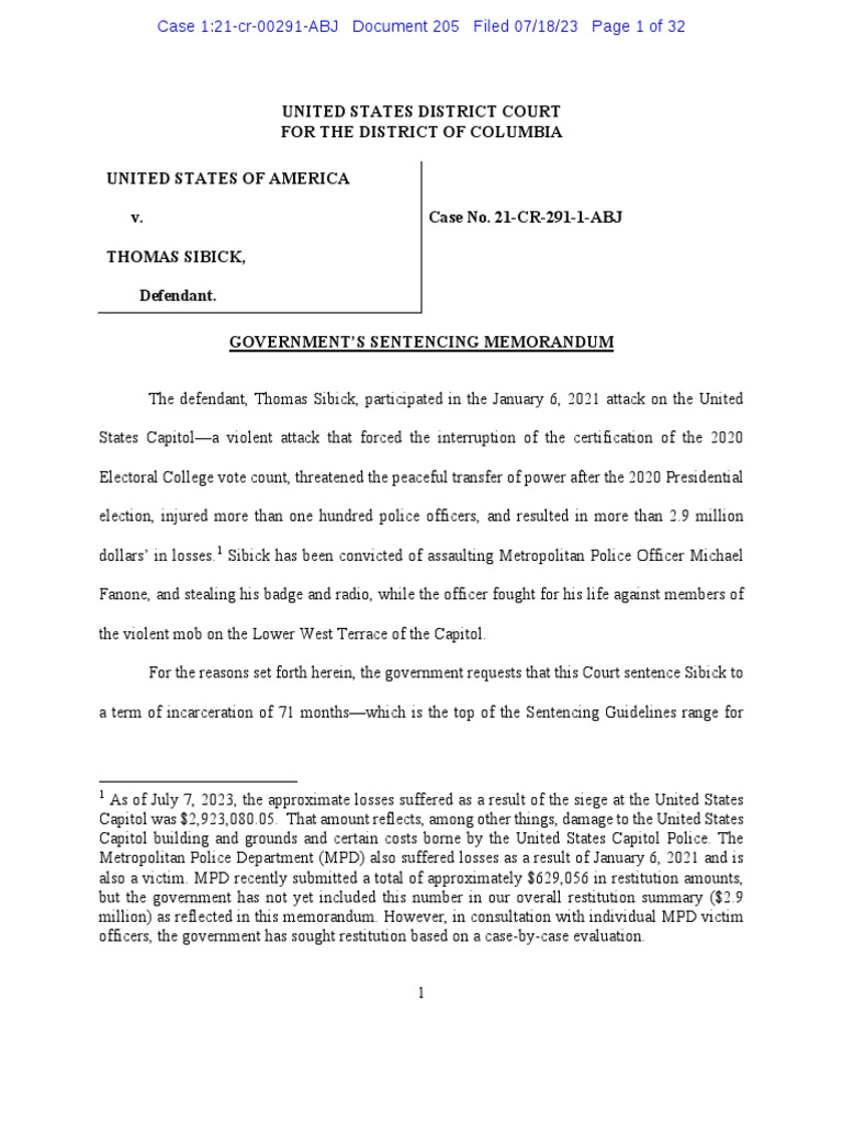 Thomas sibick sentencing recommendation download free pdf united