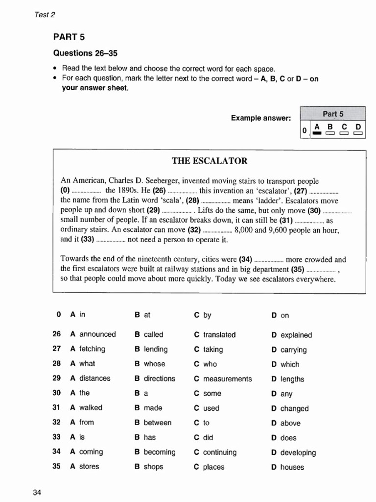 Pet Test 1 Part 5 Pdf