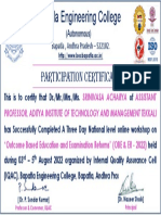 Bapatla Engineering College: Participation Certificate