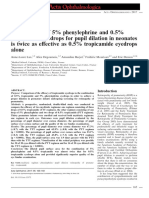 Combination of 5% Phenylephrine and 0.5% Tropicamide Eyedrops For Pupil Dilation in Neonates Is Twice As Effective As 0.5% Tropicamide Eyedrops Alone