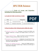 Two National Parks of Assam and Rajasthan Including The Following Points