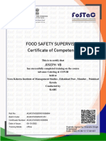 Food Safety Certificate Joseph VB