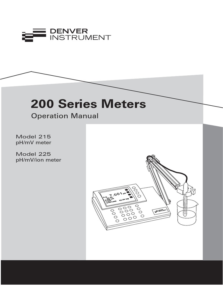 Denver 200 Series pH Meter Manual | PDF | Ph | Electrical Connector
