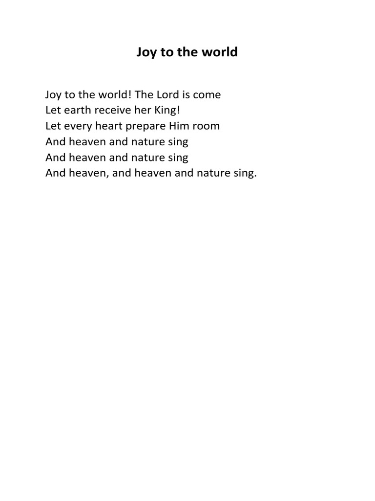 Joy to the World | PDF