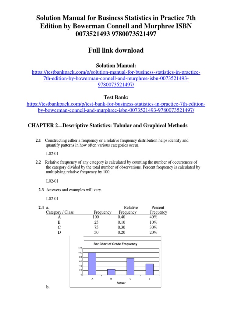 Solution Manual for Business Statistics 7th | PDF | Scatter Plot ...