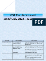 GST Circulars Issued On 6th July - A Summary