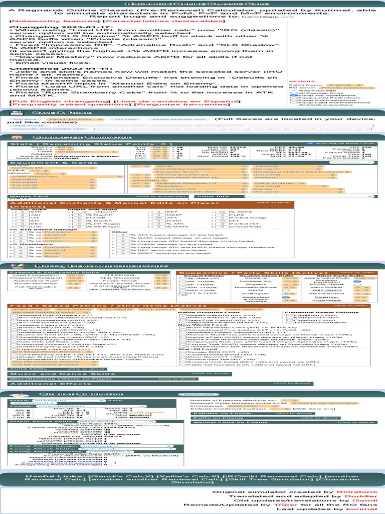 Ragnarok Online Classic Stat Calculator | PDF