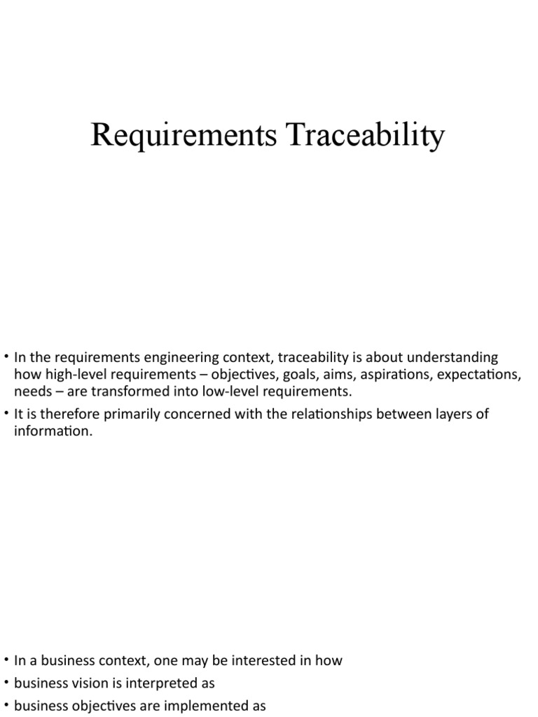 Requirements Traceability Pdf Systems Science Business