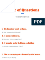 Order of Questions PDF