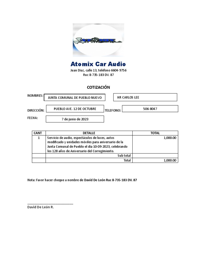 Atomix Car Audio PDF