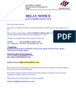 0 - Delay Notice - MV STARSHIP TAURUS 2110N