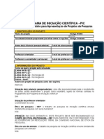 PIC - F1 - Formulário para Apresentação de Projetos - 2008
