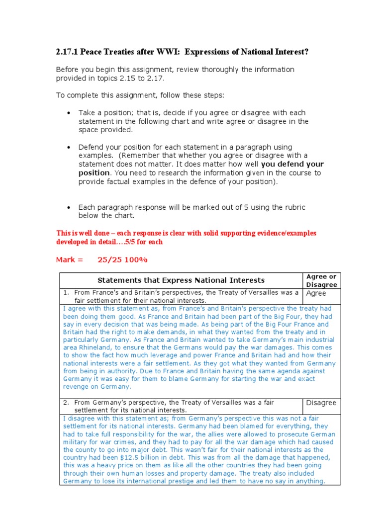 Unit3 Treaties | PDF | World War I | Treaty Of Versailles