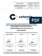 POE-CTC-OD-09. Reglamento de Protección y Transparencia de Datos de Los Estudiantes. Vrs. 02
