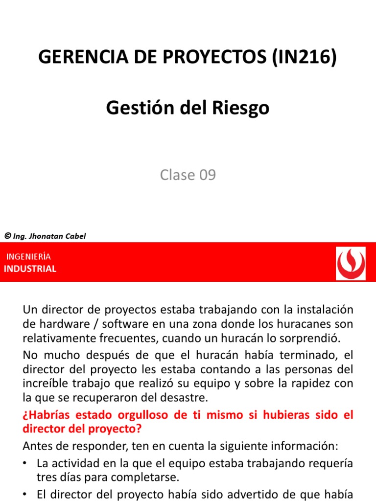 Plan de Gestión de Riesgos en Proyectos | PDF | Riesgo | Science