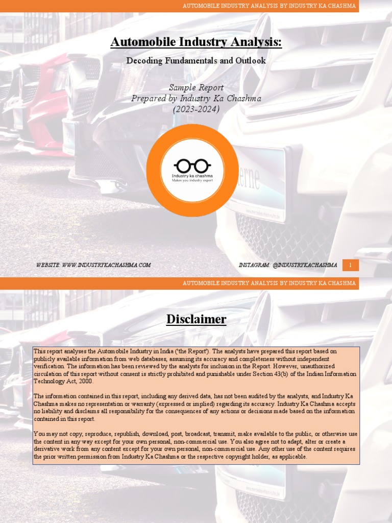 Sample Report On Automobile Industry - Removed | PDF | Car | Motorcycle