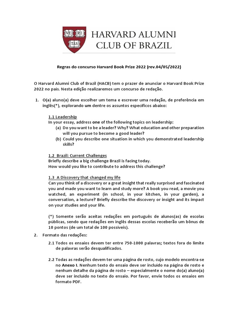 Harvard book prize brasil 2022 regulamento final 04052022 pdf