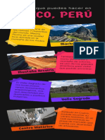 Infografía de Todo Lo Que Puedes Hacer en Cuzco Perú Turismo Colorido