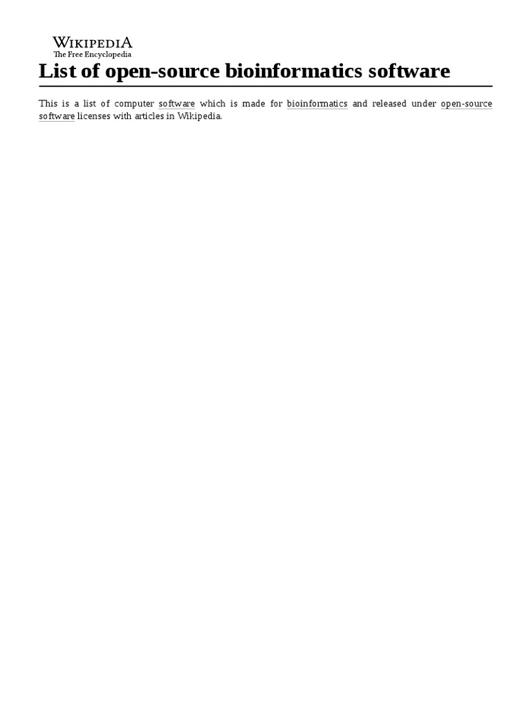 List of Open-Source Bioinformatics Software | PDF | Bioinformatics | Linux