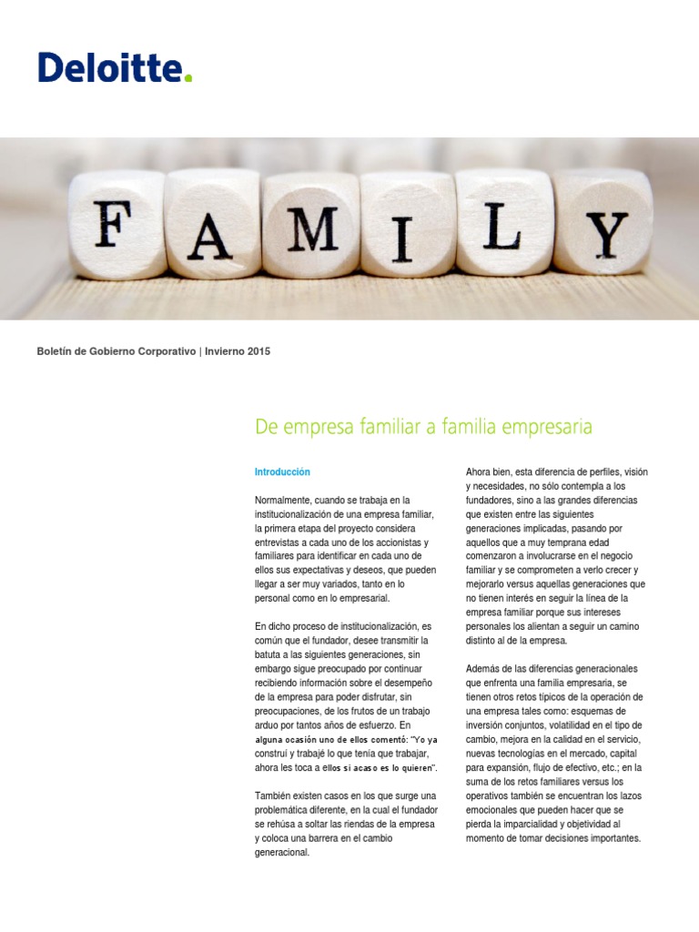 Family Office: Solución para Empresas Familiares | PDF | Business ...