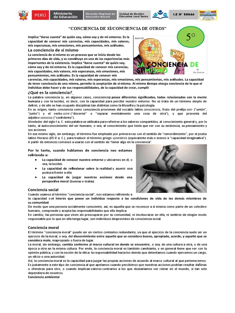 Conciencia de Sí | PDF | Conciencia | Moralidad