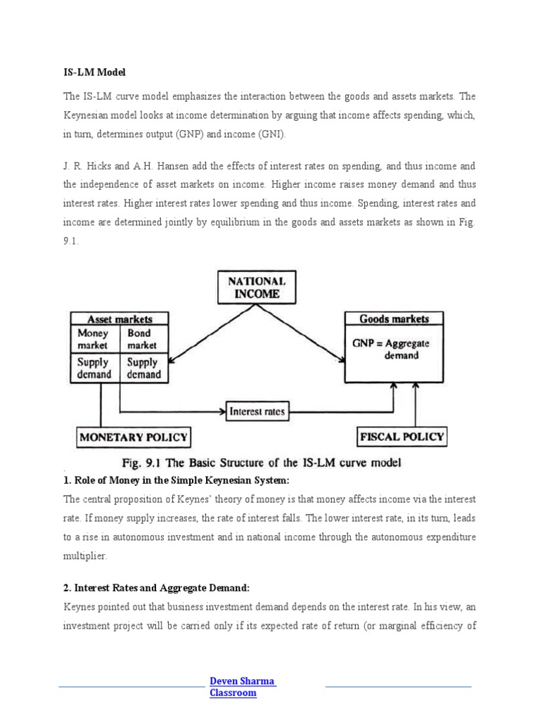 Islm Model | PDF | Interest | Economic Equilibrium
