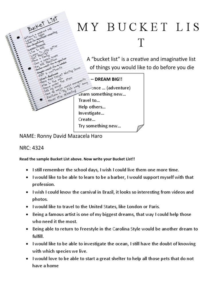 WRITING PRACTICE mybucketlistNRC NAMES PDF