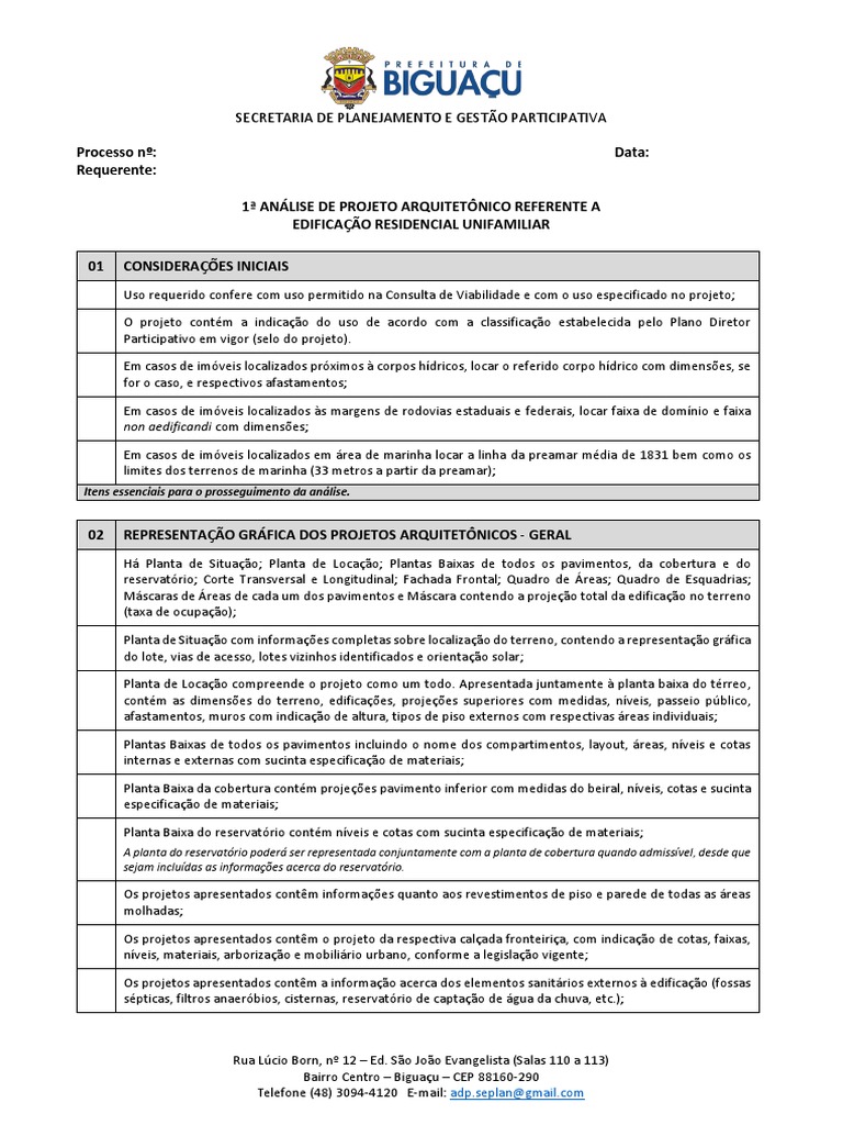 Análise de Projeto Arquitetônico Residencial | PDF | Calçada