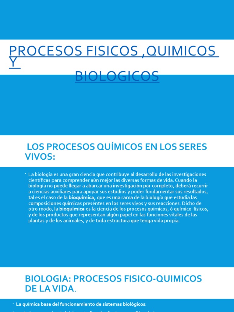 Clase 5 Procesos Fisico Quimicos | PDF | Bioquímica | Química
