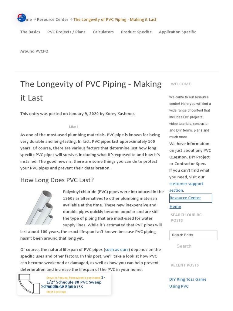 The Longevity of PVC Piping How Long Does It Last PDF Plumbing