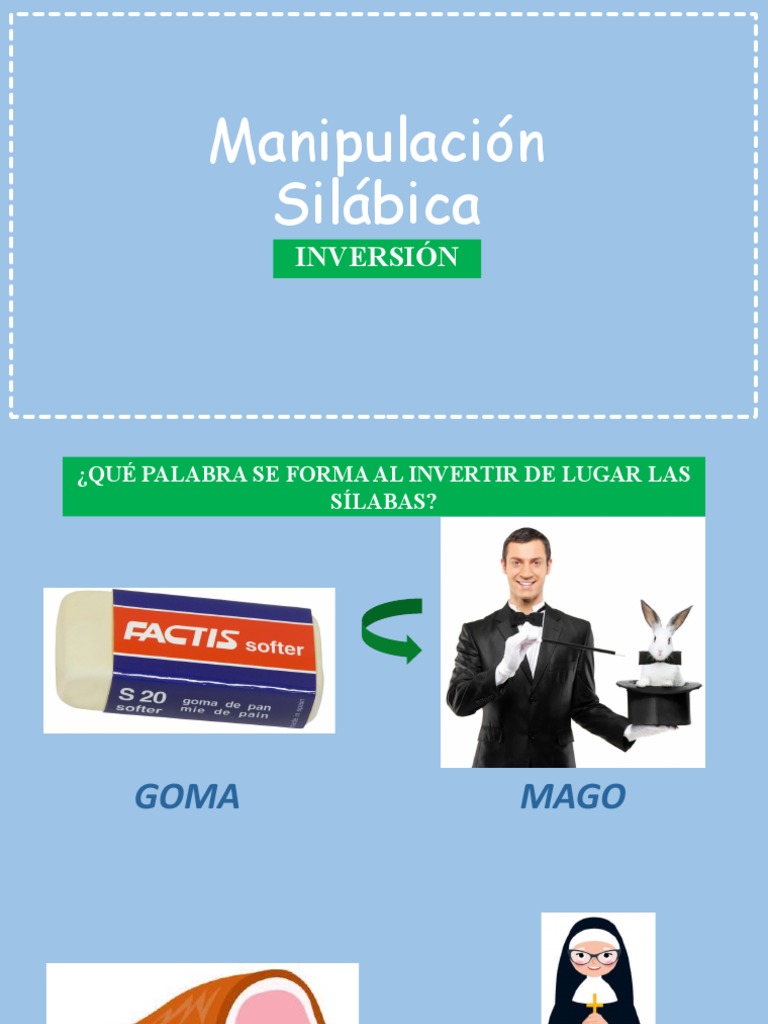 Inversión Silábica en Palabras | PDF | Artes del Lenguaje y Comunicación