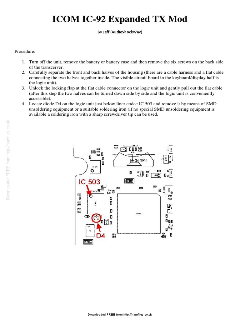 ICOM IC-92 TX Modification Guide | PDF | Soldering | Manufactured Goods