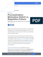 Procrastination - Motivation Deficit vs. Regulation Failure - Psychology Today