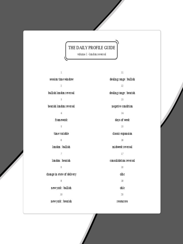 London Reversal Daily Profile Guide | PDF | Market Trend | Economic Sectors