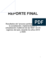 (Solo Lectura) Reporte Final Del Proceso Participativo Multinivel NDC Del Perú - 2019-2020 v3 Junio2020