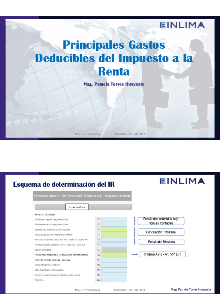Principales Gastos Deducibles Del Impuesto A La Renta | PDF | Impuestos ...