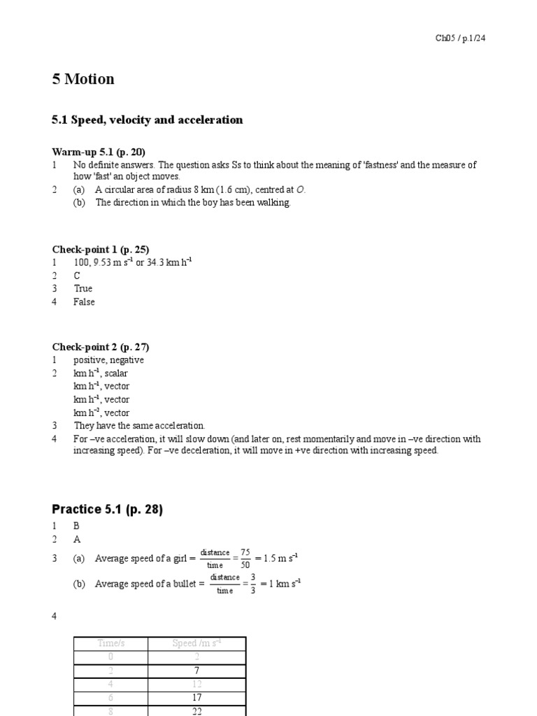 Ch05 Solution | PDF | Acceleration | Velocity