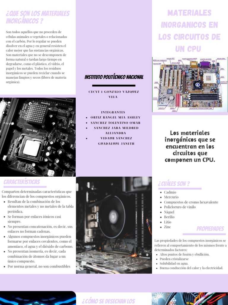 Materiales Inorgánicos en CPUs | PDF | Compuestos químicos | Rieles