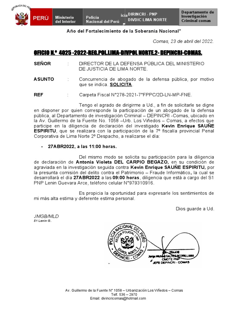 Defensor Publico Solicita 2022 Pdf Cumplimiento De La Ley