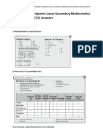 Lower Secondary Mathematics Answers Stage 8