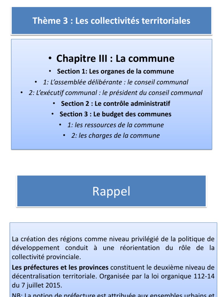 Organes et Budget des Communes | PDF | Communes de France | Impôts