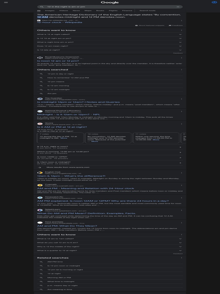 12 in the night is am or pm - Google Search, PDF