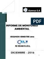 Informe de Monitoreo Ambiental Segundo Semestre Kuresa 2016